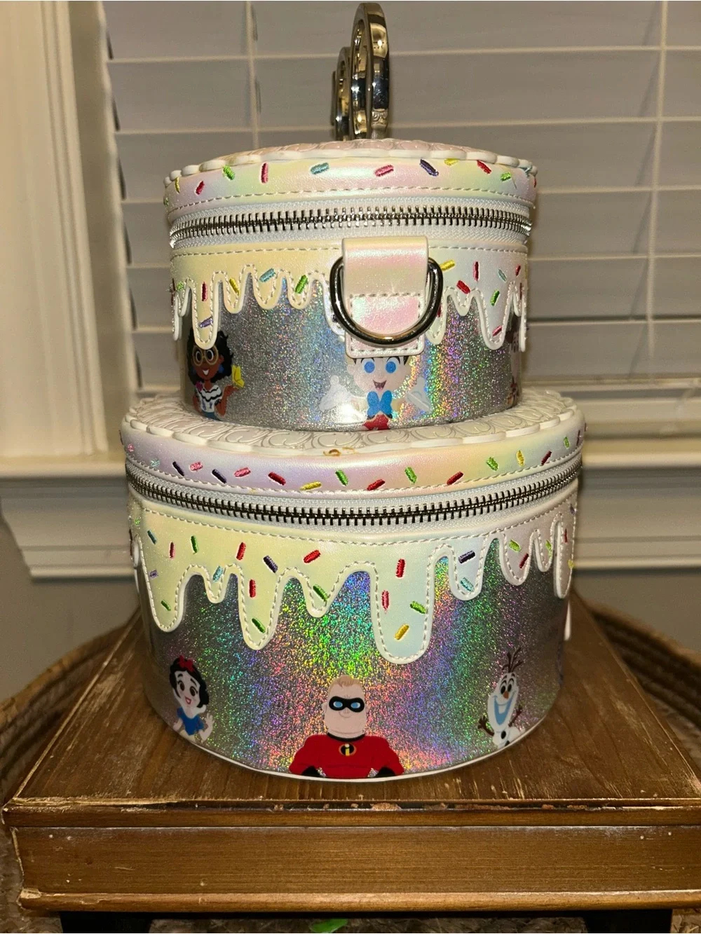 Disney 100 Loungefly Holographic Cake Crossbody
